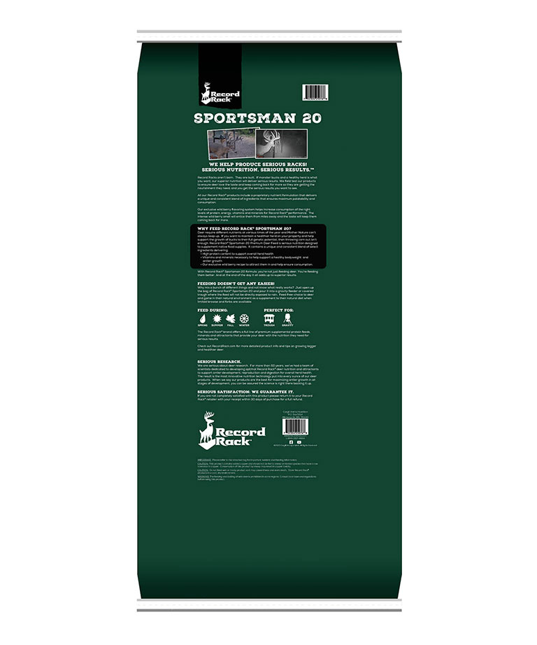 sportsman 20 back of deer feed bag